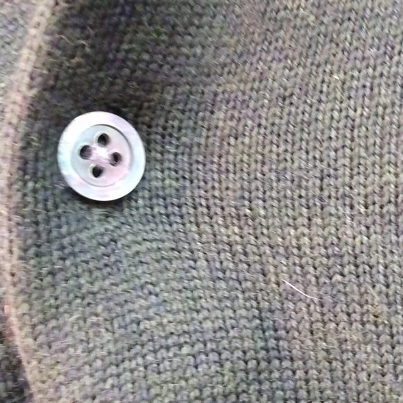 Brooks Brothers Green Fine Italian Merino Wool Long Sleeve Polo Shirt  (Large) - Picture 5 of 11